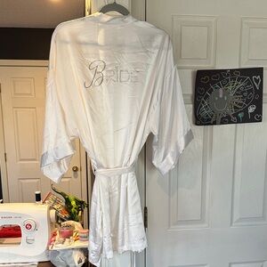 Victoria's Secret White Satin Bridal Robe